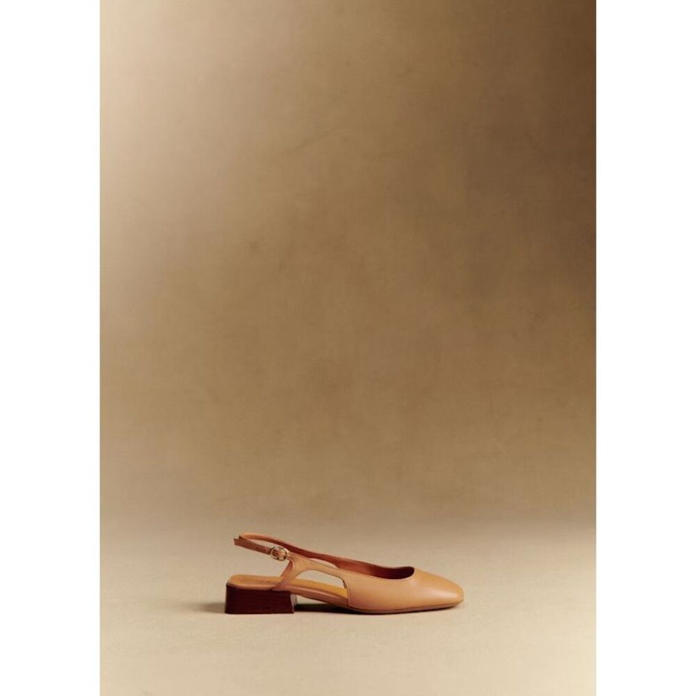 Sezane Women’s Livie Babies Smooth Honey Leather Tan  Mary Jane Flats - Picture 4 of 16